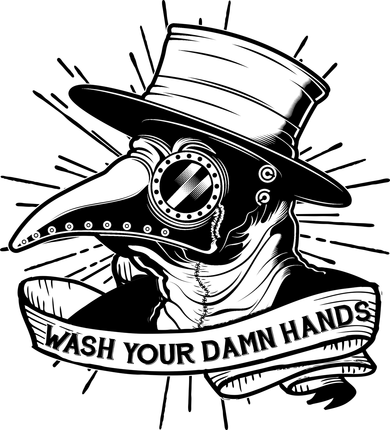 Vintage Plague Doctor Wash Your Damn Hands Kids T-Shirt